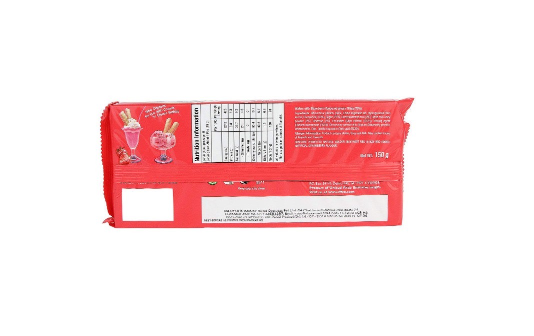 Tiffany Crunch 'n' Cream Crunchiest Strawberry Flavoured Cream Wafers   Pack  150 grams